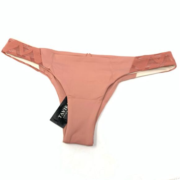 Tavik Byrdie Bottom Textured Chevron Bikini Bottom Rose Pink Size Medium - Picture 6 of 8